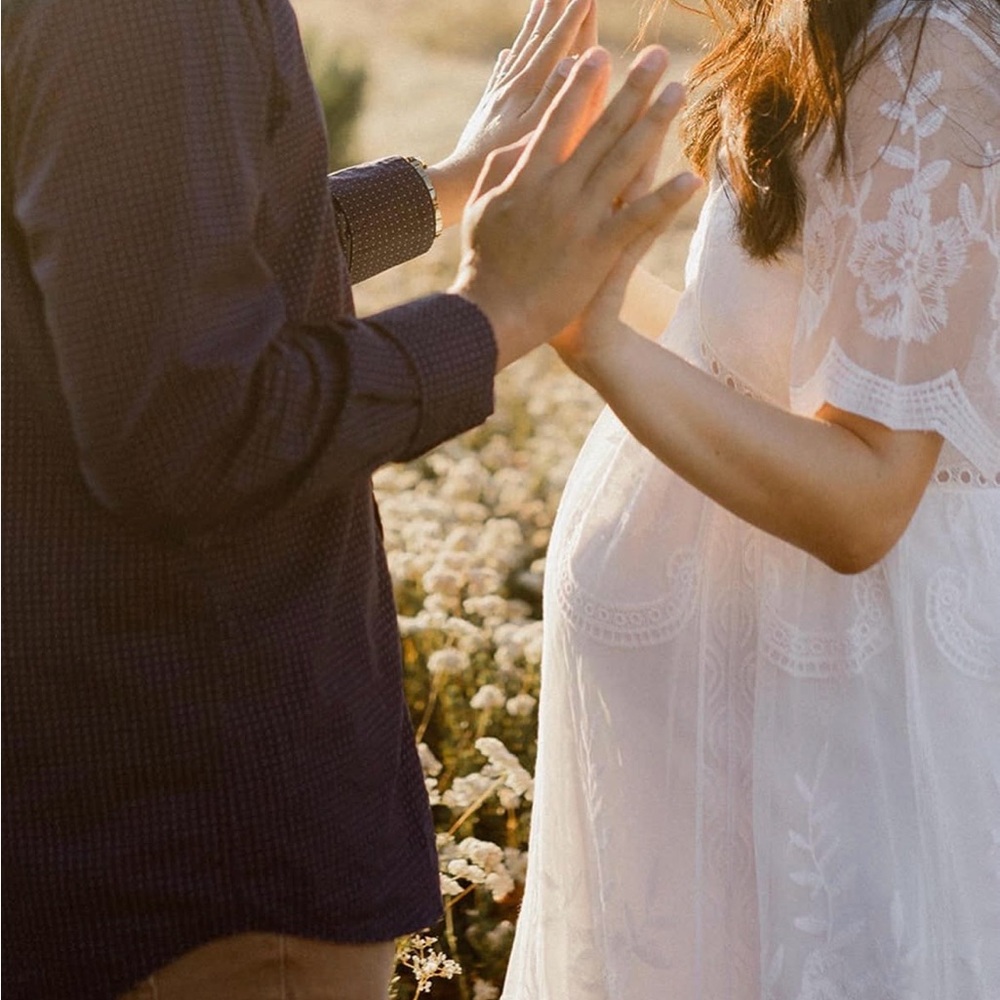 Pinkblush Maternity White Lace Dress